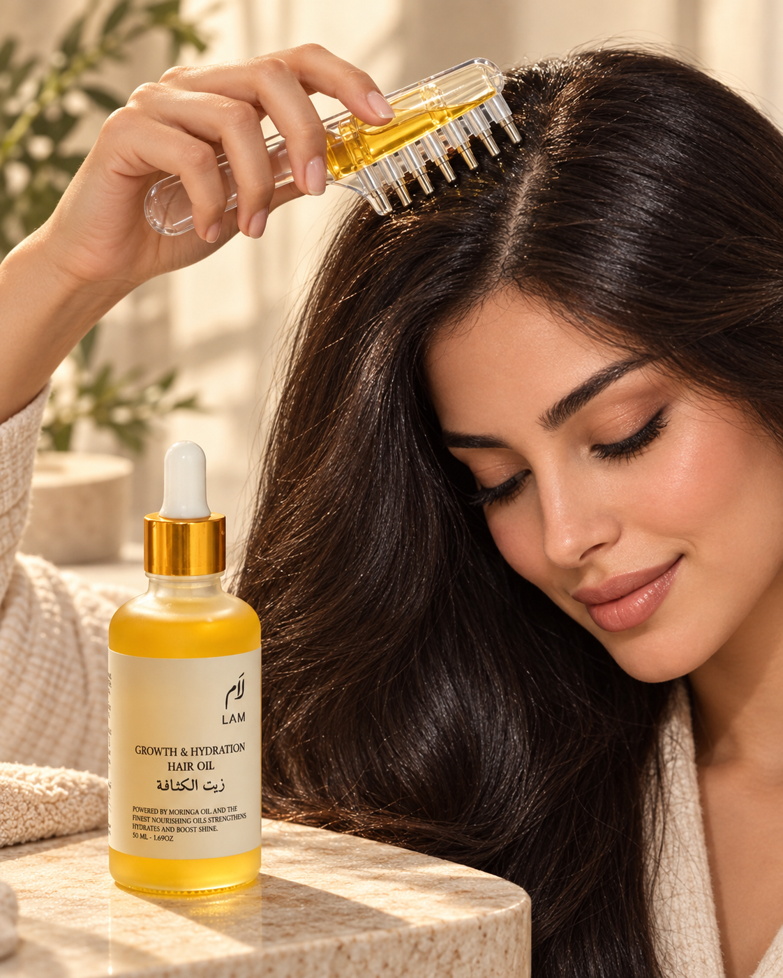 مشط توزيع زيوت فروة الرأس-Hair Oil Applicator Comb